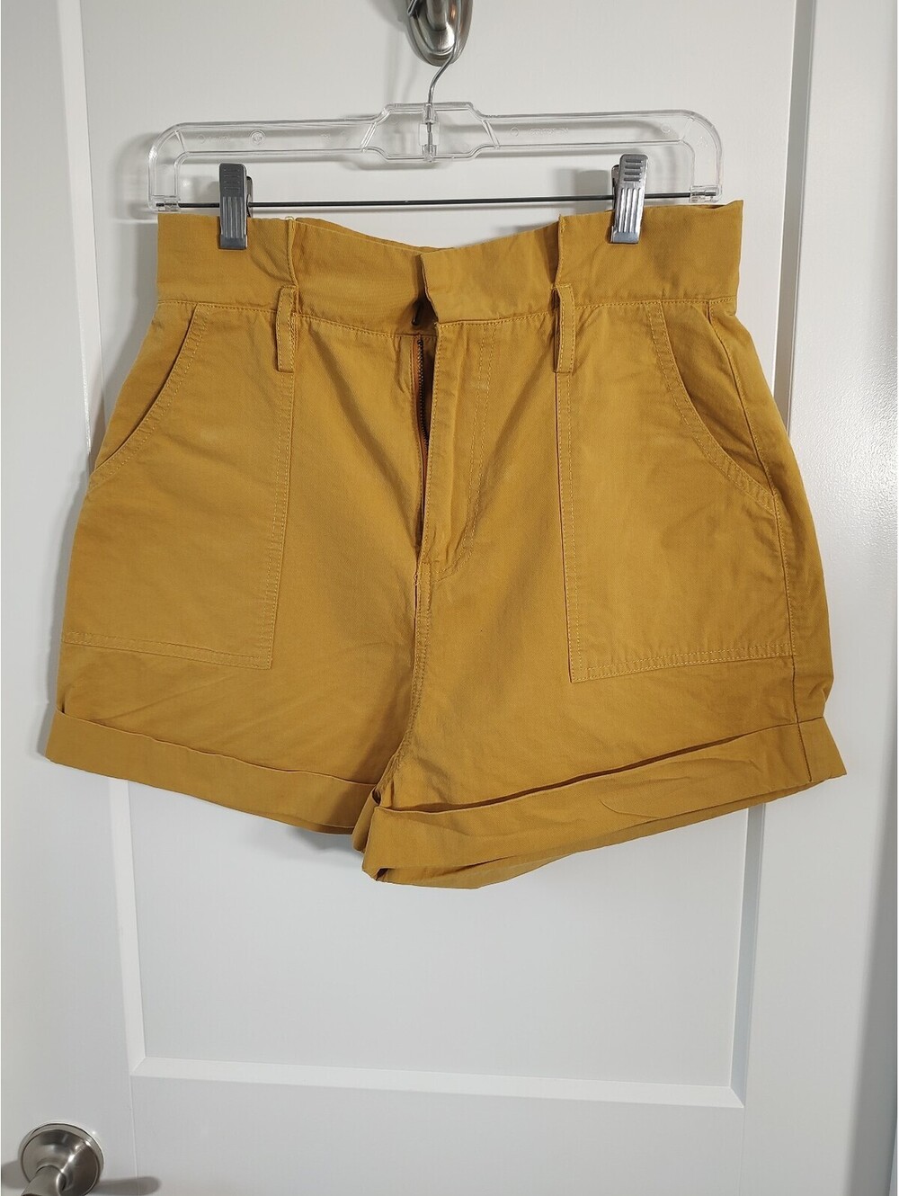 Minkpink Mustard Yellow High-Waisted Cotton Shorts Size S